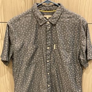 Blue Patterned Casual Button Down Marc Ecko
